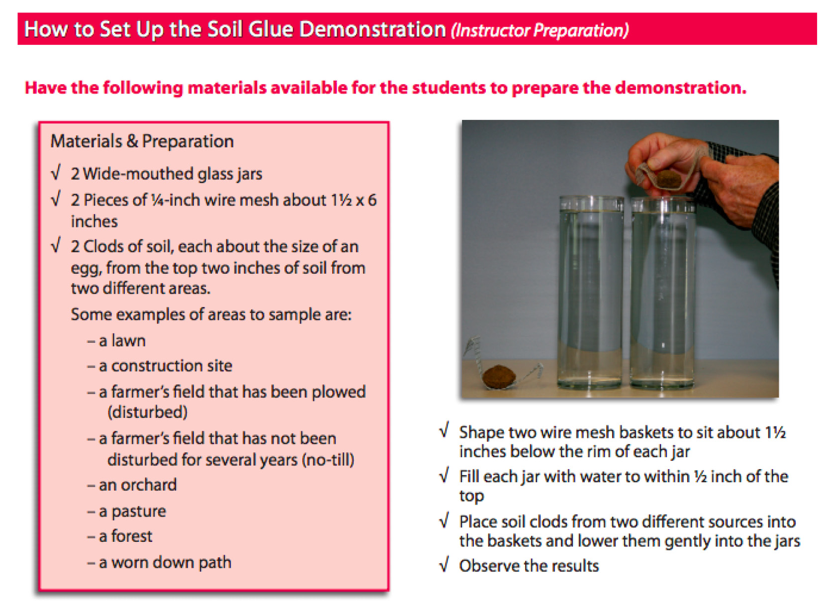 Teacher Prep for Soil Glue Activity Teacher Prep for Soil Glue Activity