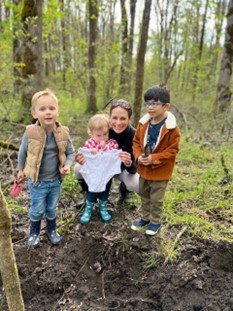 Family preparing to bury undies in the "Soil Your Undies" campaign Family preparing to bury undies in the "Soil Your Undies" campaign